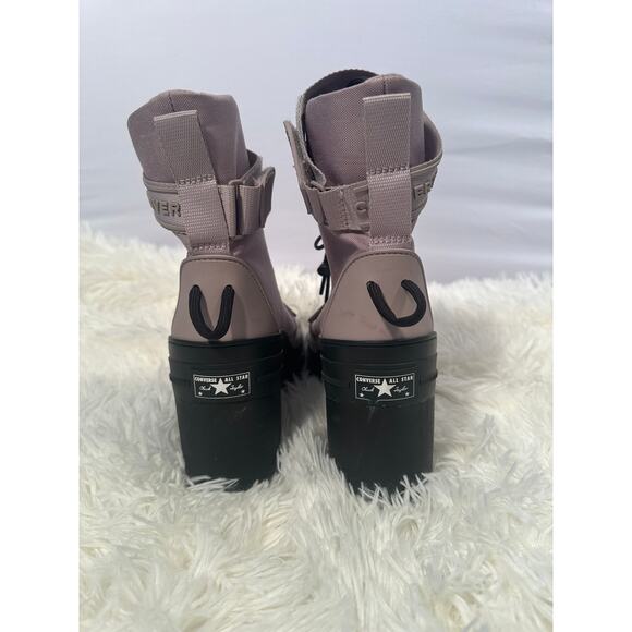 CONVERSE Womens Amethyst Grey Love Fearlessly Chuck Taylor All Star 5.5 - Picture 8 of 10